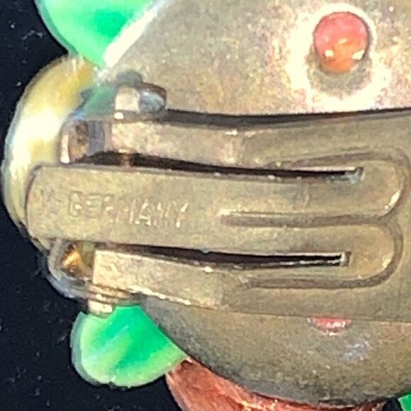 Vintage Signed West-Germany 50’s Floral Brooch Earrings Set - Picture 8 of 15